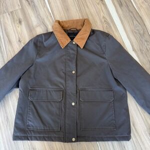Sanctuary Men's Corduroy‎ Collar Quilted Lined Field Jacket Charcoal L NWOT